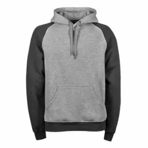 Tee Jays Mens Two-Tone Hooded Sweatshirt (XL) (Heather Dark Grey)