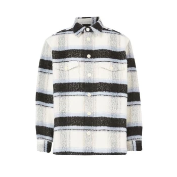 AllSaints Rayado Long Sleeve Shirt - Ecru/Blue