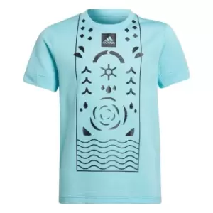 adidas Club Tennis Tee Kids - Pulse Aqua / Black