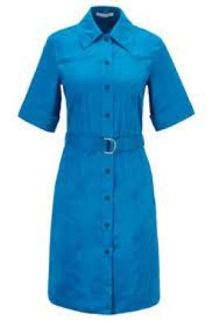 Hugo Boss Disso Shirt Dress Open Blue Size 8 Women