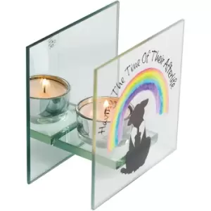 Rainbow Bridge Friends 2361 Dog Glass Tealight Holder