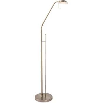 Madrid LED Reading Floor Lamp Antique Brass - Firstlight