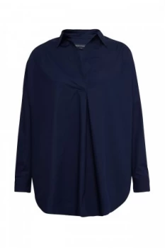 French Connection Rhodes Poplin Pop Over Shirt Indigo