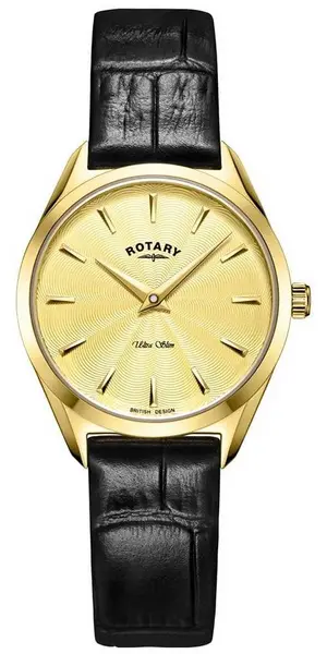 Rotary LS08013/03 Ultra Slim Womens Gold Leather Watch