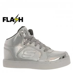 Skechers Energy Light Hi Top Childrens Trainers - Silver