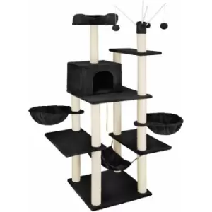 Tectake - Cat tree scratching post Lilou - cat scratching post, cat tower, scratching post - black