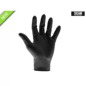 Scan Black Heavy Duty Nitrile Disposable Gloves Large (Box of 100)