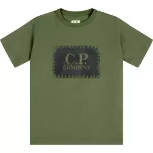 CP COMPANY Boys Stitch Logo T Shirt - Green