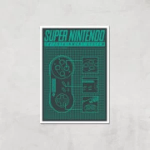 Nintendo SNES Controller Art Print - A3 - Print Only