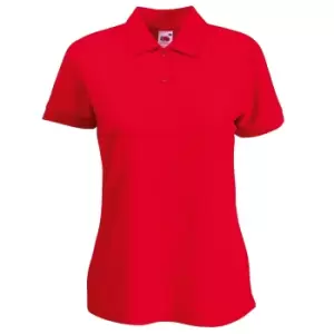 Fruit Of The Loom Womens Lady-Fit 65/35 Short Sleeve Polo Shirt (XL) (Red)