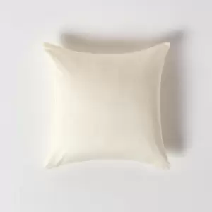 Cream Continental Pillowcase Organic Cotton 400 Thread Count, 40 x 40cm - Cream - Cream - Homescapes