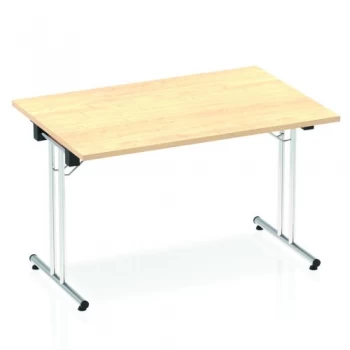 Sonix Rectangular Chrome Leg Folding Meeting Table 1200x800mm Maple