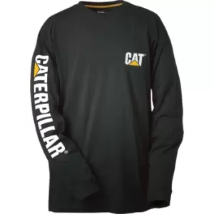 Caterpillar Trademark Banner L/S Tee / Mens T-Shirts / Tee Shirts (Medium) (Black)