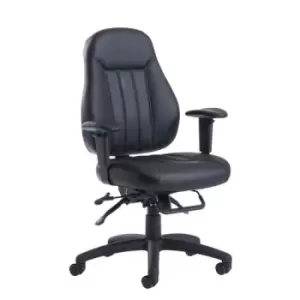 Zeus medium back 24hr task chair - Black faux leather