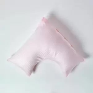 Homescapes - Pink Egyptian Cotton Super Soft v Shaped Pillowcase 330 Thread Count - Pink - Pink