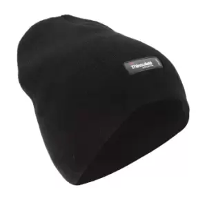 Mens Plain Thinsulate Thermal Winter Beanie Hat (3M 40g) (One Size) (Black)