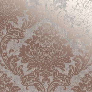 Graham & Brown Superfresco Milan Damask Wallpaper - Rose Gold