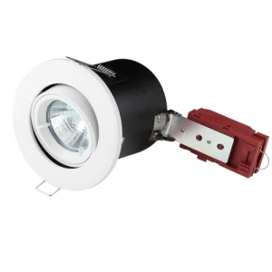 KnightsBridge MR16 50W 12V Low Voltage 90 Minute Fire Rated Tilting Downlight - White