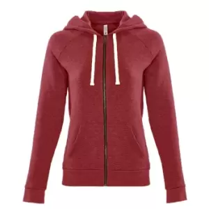 Next Level Womens/Ladies PCH Zip Hoodie (XXL) (Heather Cardinal)