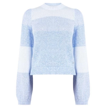 Jack Wills Lyston Colour Block Balloon Sleeve Knitted Jumper - Blue