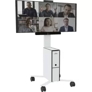 Durable Mobile TV Cart Coworkstation