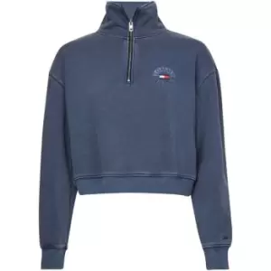 Tommy Jeans Relaxed Circle Half Zip - Blue