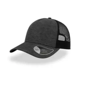 Atlantis Unisex Rapper Melange 5 Panel Trucker Cap (One Size) (Dark Grey)