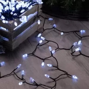 Festive 11.9m Indoor & Outdoor Diamond Christmas Tree Fairy Lights 200 White LEDs