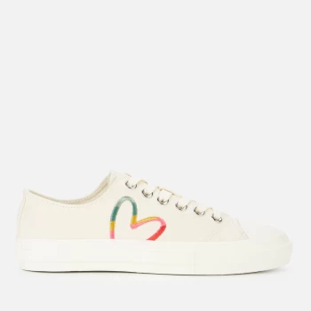 Paul Smith Womens Kinsey Canvas Trainers - White Heart - UK 4