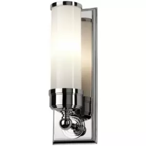 Loops - IP44 Wall Light Ribbed Opaque Glass Shade Polished Chrome LED G9 3.5W d00170