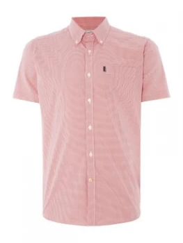 Mens Barbour Barbour Triston Short Sleeve Gingham Shirt Raspberry