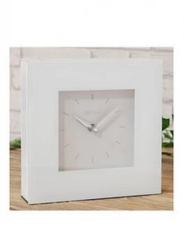 White Glass Square Mantel Clock