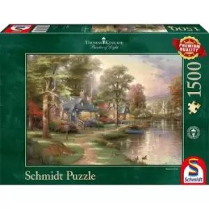 Thomas Kinkade: Hometown Lake Jigsaw Puzzle 1500 Pieces