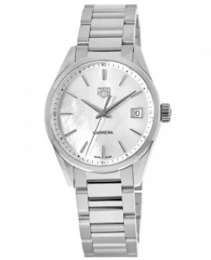 Tag Heuer Carrera Quartz 36mm Mother of Pearl Dial Steel Womens Watch WBK1311.BA0652 WBK1311.BA0652