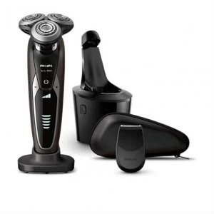 Philips Series 9000 Wet & Dry Mens Electric Shaver with Smart Clean Plus - S9552/26 - Black/ Brown