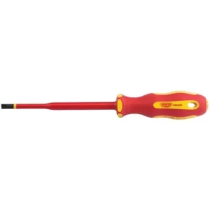 Draper Ergo Plus&amp;#174; Slimline Plain Slot VDE Screwdriver, 5.5 x 125mm