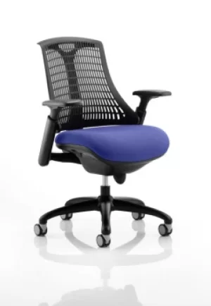 Flex Task Operator Chair Black Frame Black Back Bespoke Colour Seat Admiral Blue