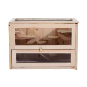 PawHut Hamster Cage, 60Lx35Wx42H cm, Fir Wood