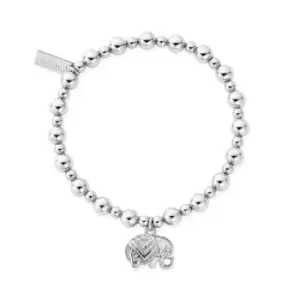 ChloBo Silver Mini Small Ball Elephant Bracelet