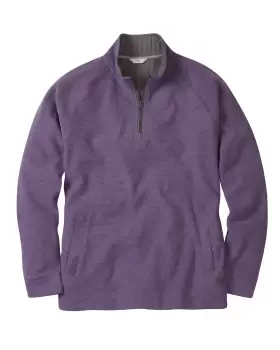 Cotton Traders Tiverton Textured Half Zip Fleece Top in Pink