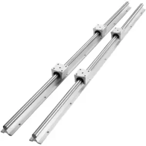 Vevor - Linear Guide Rail Set, SBR12 1000mm, 2 pcs 39.4 in/1000 mm SBR12 Guide Rails and 4 pcs SBR12UU Slide Blocks, Linear Rails and Bearings Kit