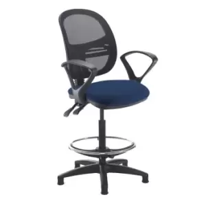 Dams MTO Jota Mesh Back Draughtsmans Chair with Fixed Arms - Havana Black