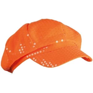 Adults Hat With Spangles (Neon Orange)