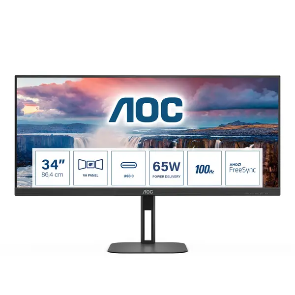 AOC 34" U34V5C UltraWide Quad HD LED Monitor