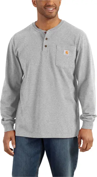 Carhartt Workwear Pocket Henley Longsleeve Shirt, grey, Size L