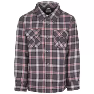 Trespass Childrens/Kids Average Long Sleeved Gingham Shirt (7-8 Years) (Dark Grey Check)