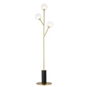 Rome Complete Floor Lamp, Satin Brass Plate, Glass