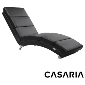 CASARIA Chaise Longue Relaxing Faux Leather Lounger Reclining Living Room Single Chair Recliner Bedroom Office Seat Faux Leather Black