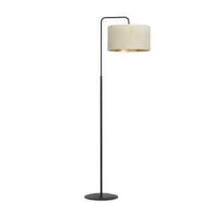 Emibig Hilde Black Floor Lamp with Shade with White Fabric Shades, 1x E27