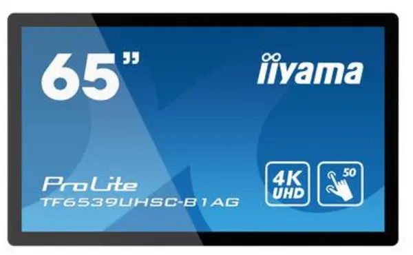 iiyama TF6539UHSC-B1AG interactive whiteboard 165.1cm (65") 3840 x 2160 pixels Touch Screen Black USB